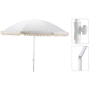 Overige merken pro beach parasol aruba met franjes 180 cm ecru - afbeelding 1