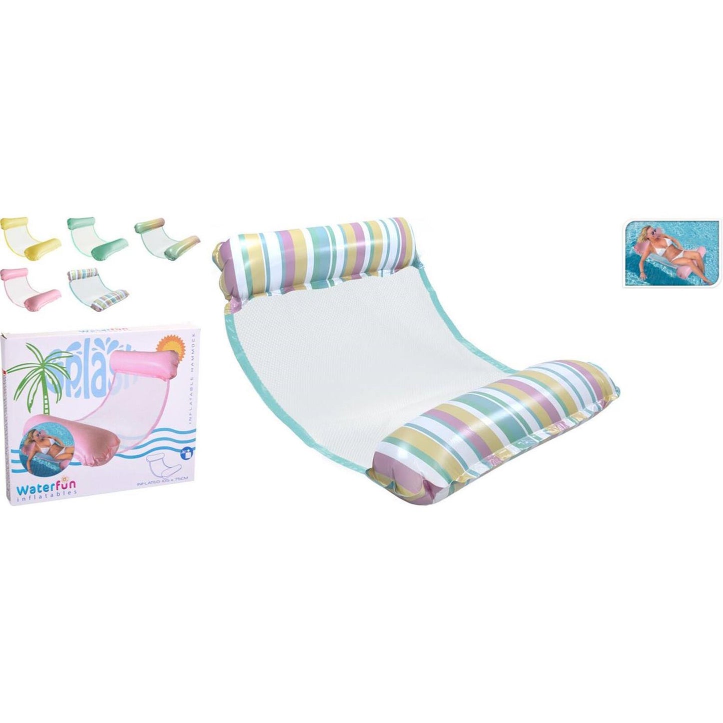 Opblaasbare waterhangmat drijfmat 5 assorti