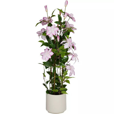 Overige merken kunstplant clematis 98x35 cm groen roze