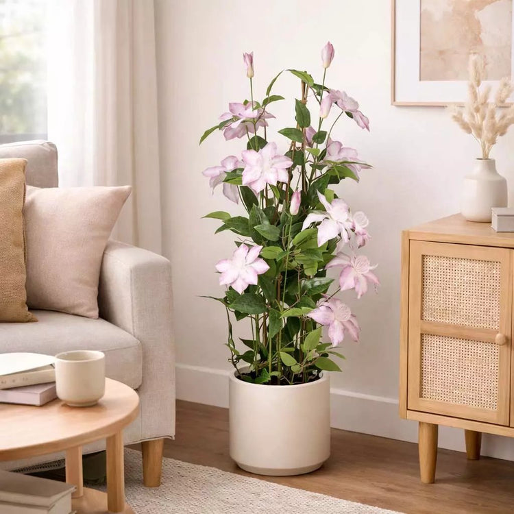 Overige merken kunstplant clematis 98x35 cm groen roze