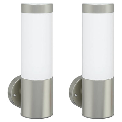 Vidaxl buiten wandlamp 2 pcs zilver 12 x 8,5 x 27 cm