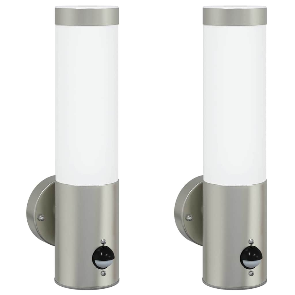 Vidaxl buiten wandlamp 2 pcs zilver 12 x 8,5 x 29 cm