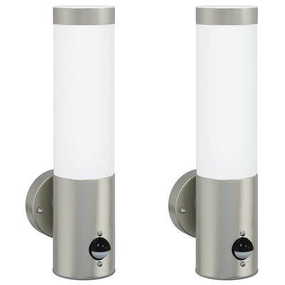 Vidaxl buiten wandlamp 2 pcs zilver 12 x 8,5 x 29 cm