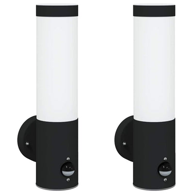 Vidaxl buiten wandlamp 2 pcs zwart 12 x 8,5 x 29 cm