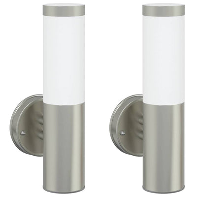 Vidaxl buiten wandlamp 2 pcs zilver 15 x 7,5 x 33 cm