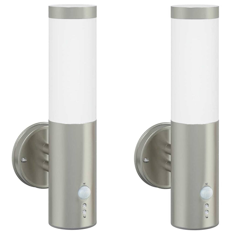 Vidaxl buiten wandlamp 2 st zilver 15 x 7,5 x 33 cm