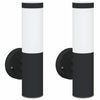 Vidaxl buiten wandlamp 2 pcs zwart 15 x 7,5 x 33 cm