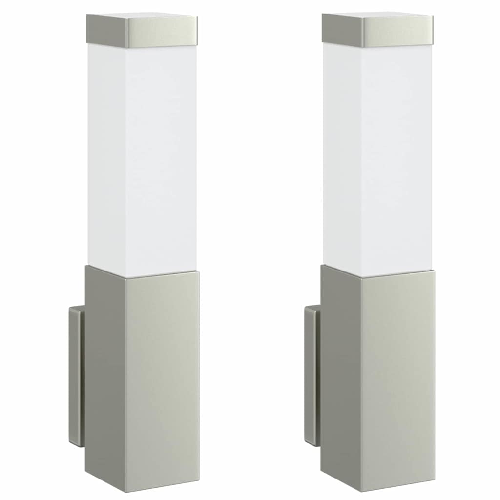 Vidaxl buiten wandlamp 2 pcs zilver 10.5 x 6 x 33 cm