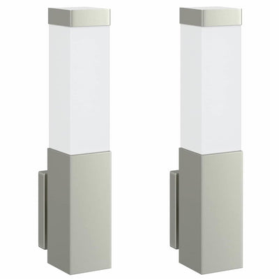 Vidaxl buiten wandlamp 2 pcs zilver 10.5 x 6 x 33 cm