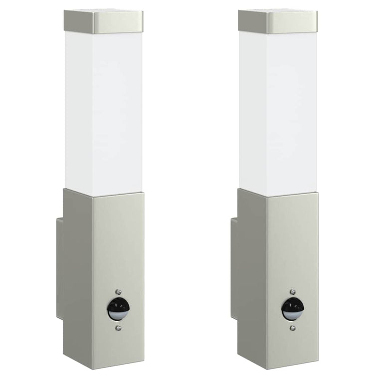 Vidaxl buiten wandlamp 2 st zilver 10.5 x 6 x 33 cm