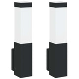 Vidaxl buiten wandlamp 2 st zwart 10.5 x 6 x 33 cm - afbeelding 2