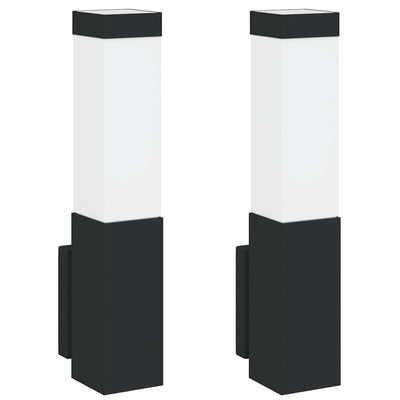 Vidaxl buiten wandlamp 2 pcs zwart 10.5 x 6 x 33 cm