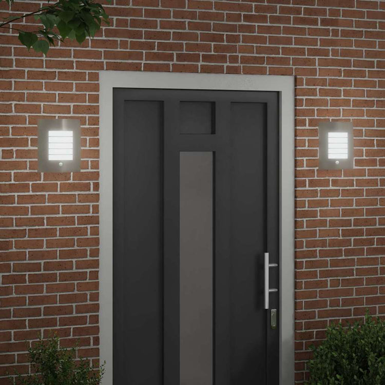 Vidaxl buiten wandlamp 2 st zilver 23,5 x 9 x 26 cm