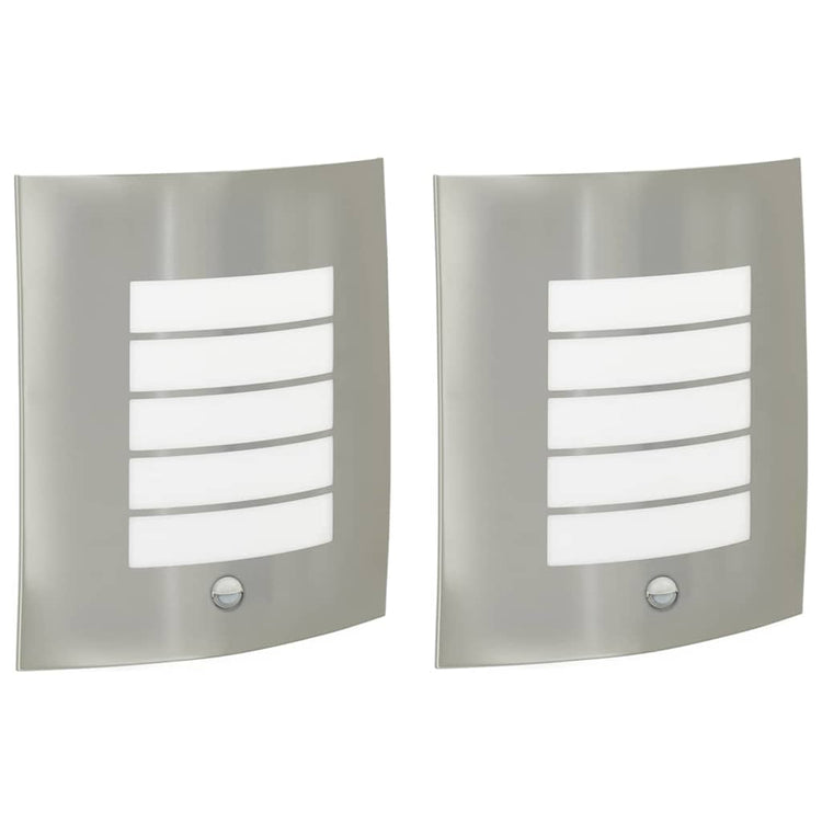 Vidaxl buiten wandlamp 2 st zilver 23,5 x 9 x 26 cm
