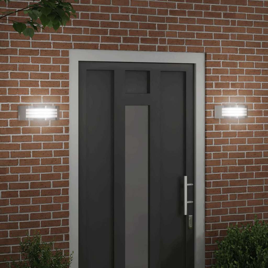 Vidaxl buiten wandlamp 2 pcs zilver 32 x 10 x 10 cm