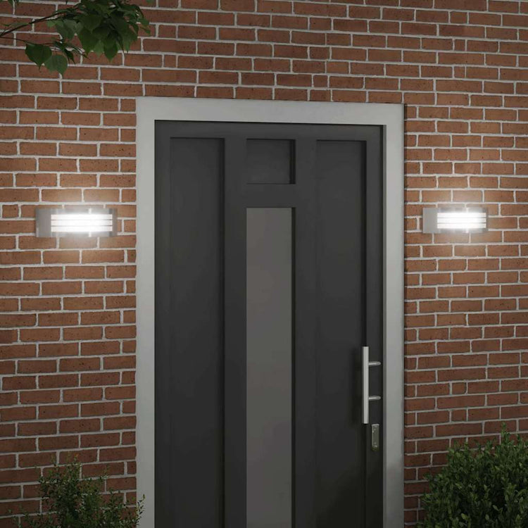 Vidaxl buiten wandlamp 2 st zilver 32 x 10 x 10 cm
