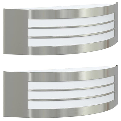 Vidaxl buiten wandlamp 2 pcs zilver 32 x 10 x 10 cm