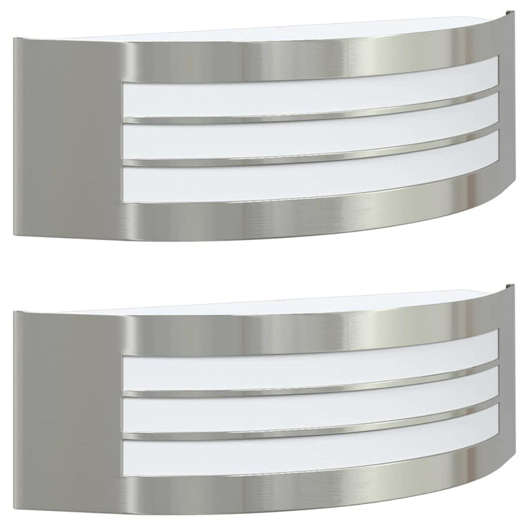 Vidaxl buiten wandlamp 2 st zilver 32 x 10 x 10 cm