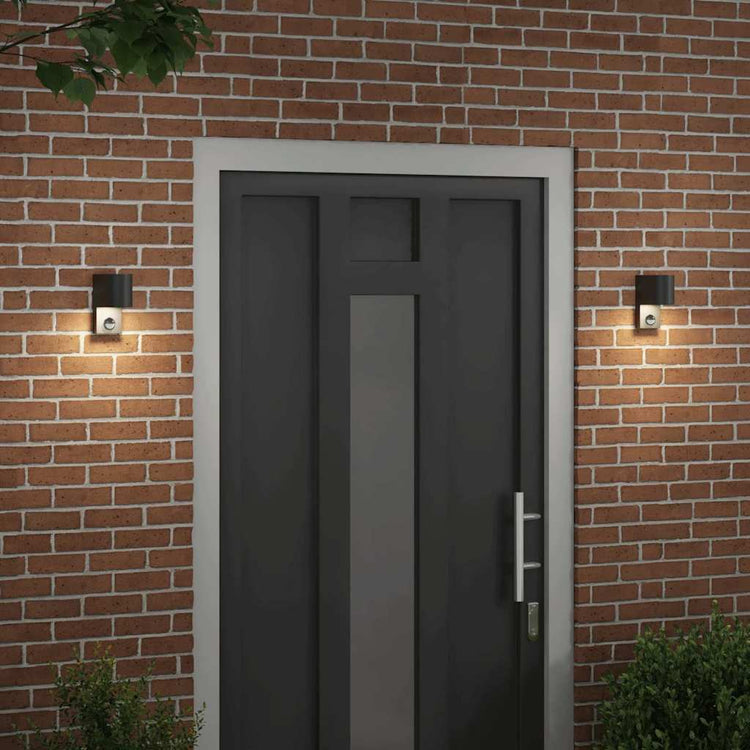 Vidaxl buiten wandlamp 2 st zwart 12 x 7 x 15 cm roestvrij staal