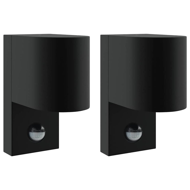 Vidaxl buiten wandlamp 2 st zwart 12 x 7 x 15 cm roestvrij staal