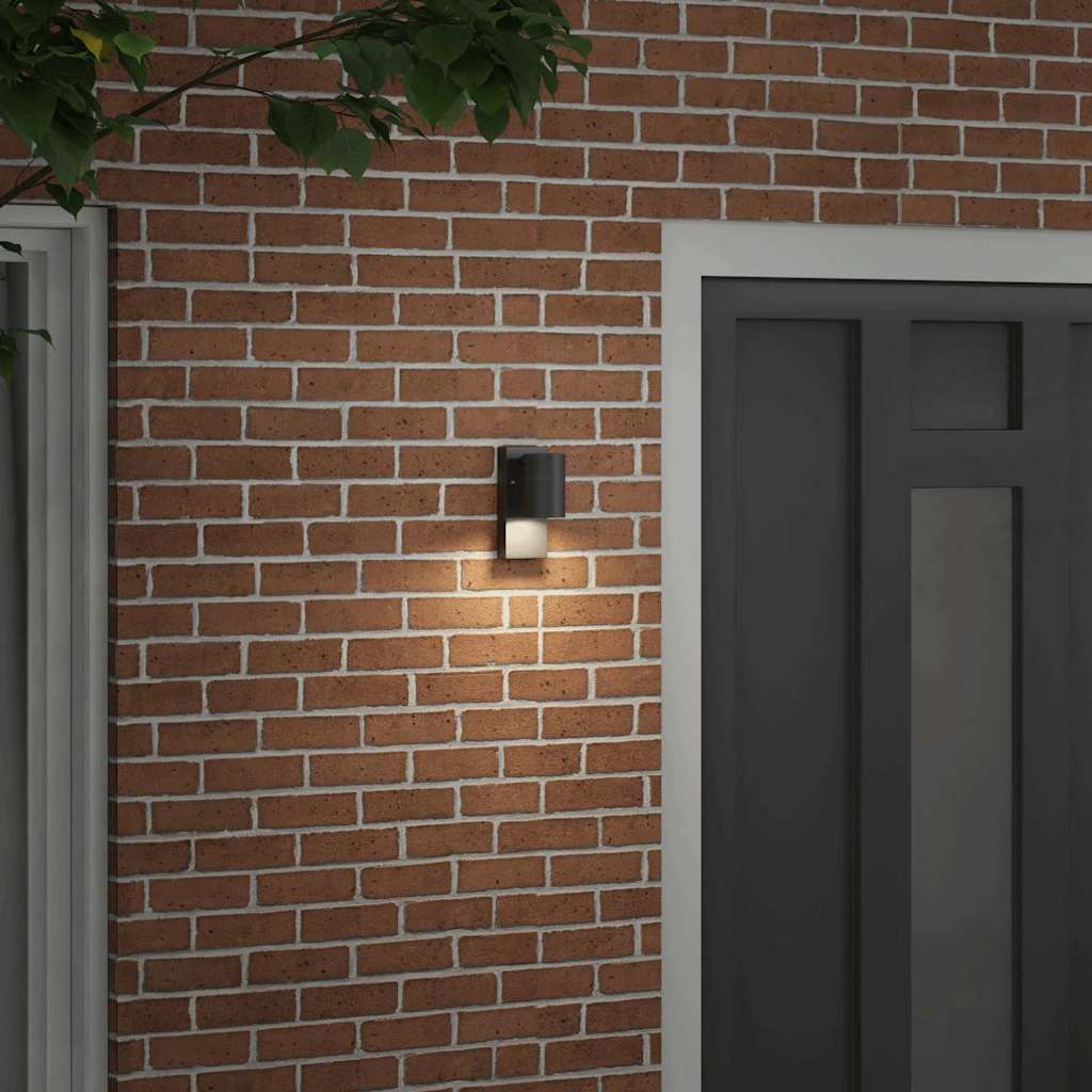Vidaxl buiten wandlamp zwart 6,5 x 10,5 x 16 cm rvs en glas