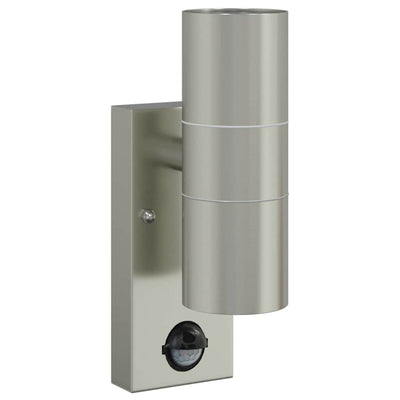 Vidaxl buiten wandlamp zilver 7 x 10 x 22 cm rvs en glas