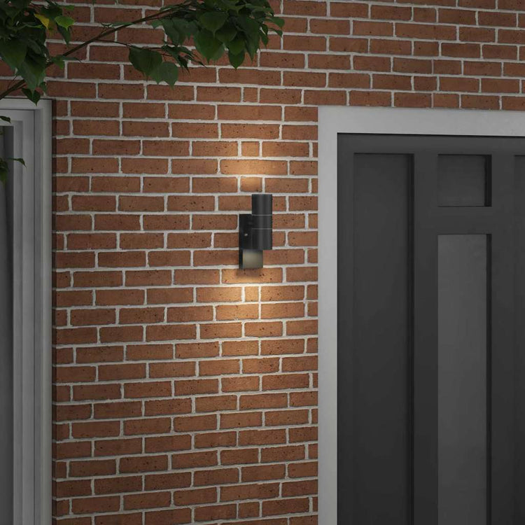 Vidaxl buiten wandlamp zwart 7 x 10 x 22 cm rvs en glas