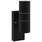 Vidaxl buiten wandlamp zwart 7 x 10 x 22 cm rvs en glas - afbeelding 2