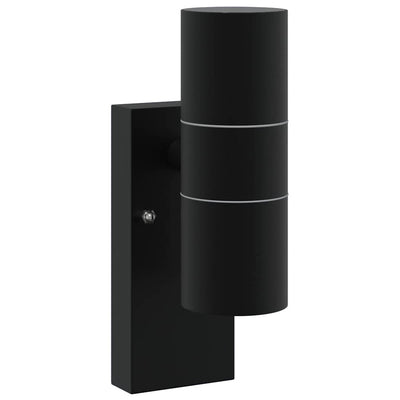 Vidaxl buiten wandlamp zwart 7 x 10 x 22 cm rvs en glas