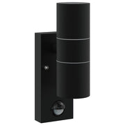 Vidaxl buiten wandlamp zwart 7 x 10 x 22 cm rvs en glas - afbeelding 2