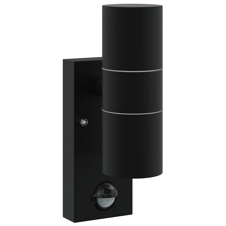 Vidaxl buiten wandlamp zwart 7 x 10 x 22 cm rvs en glas