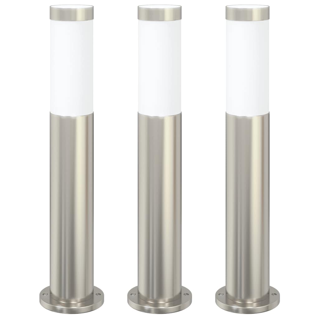 Vidaxl bolderverlichting 3 stuks 50 cm rvs ip44