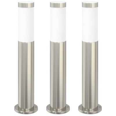 Vidaxl bolderverlichting 3 stuks 50 cm rvs ip44