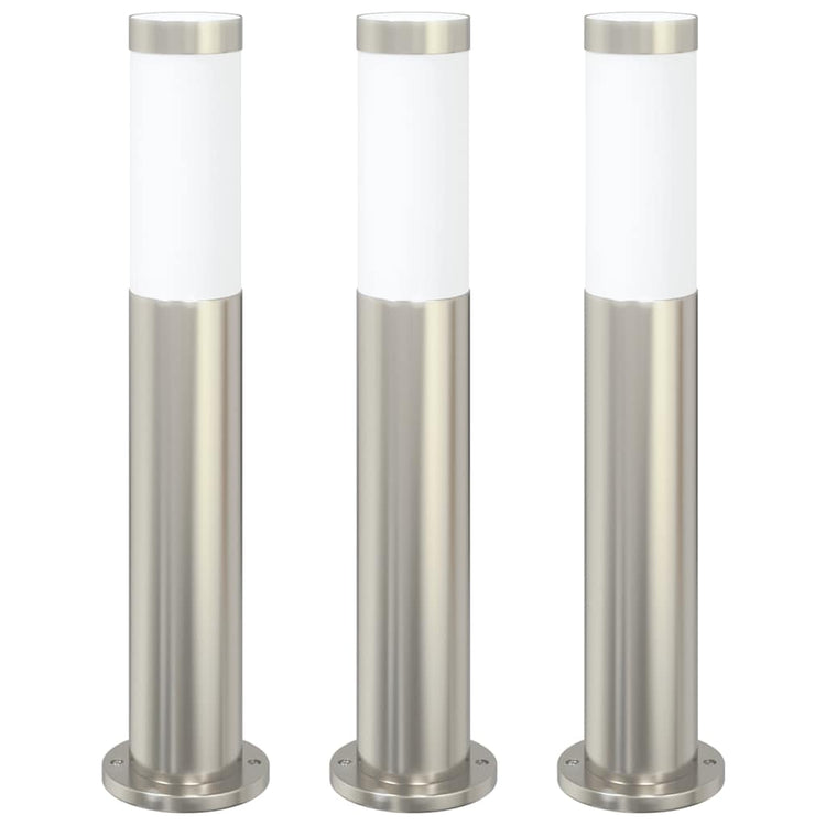 Vidaxl bolderverlichting 3 stuks 50 cm rvs ip44