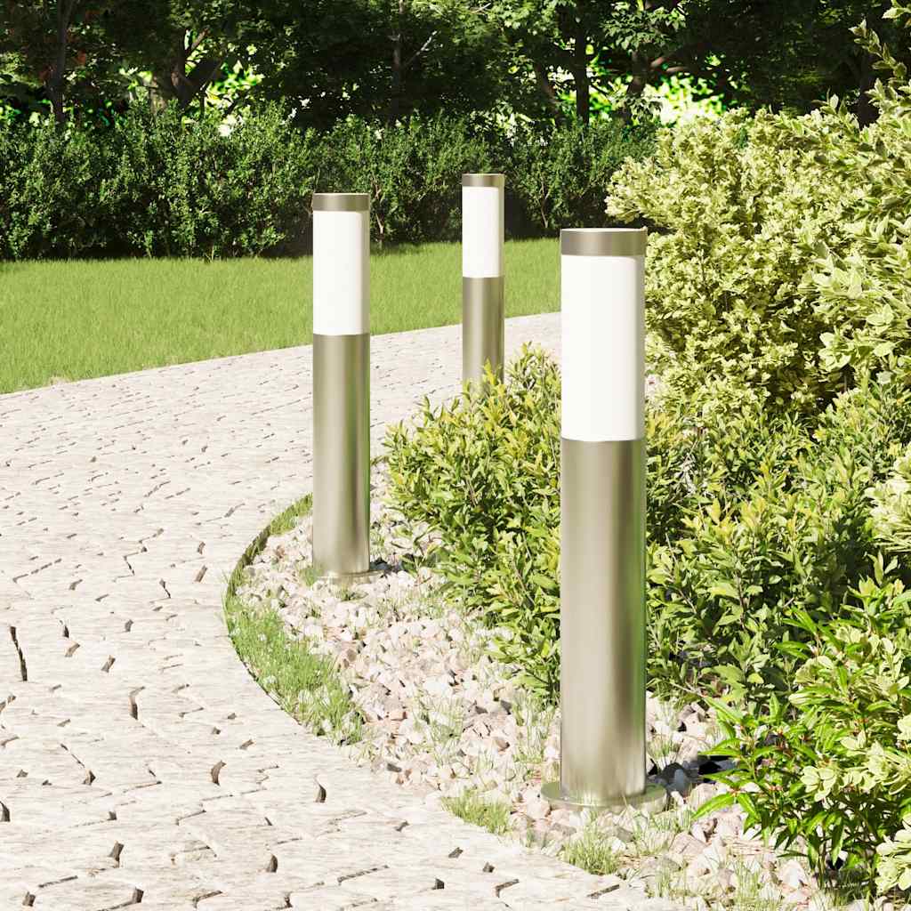 Vidaxl bolderverlichting 3 stuks 50 cm rvs ip44