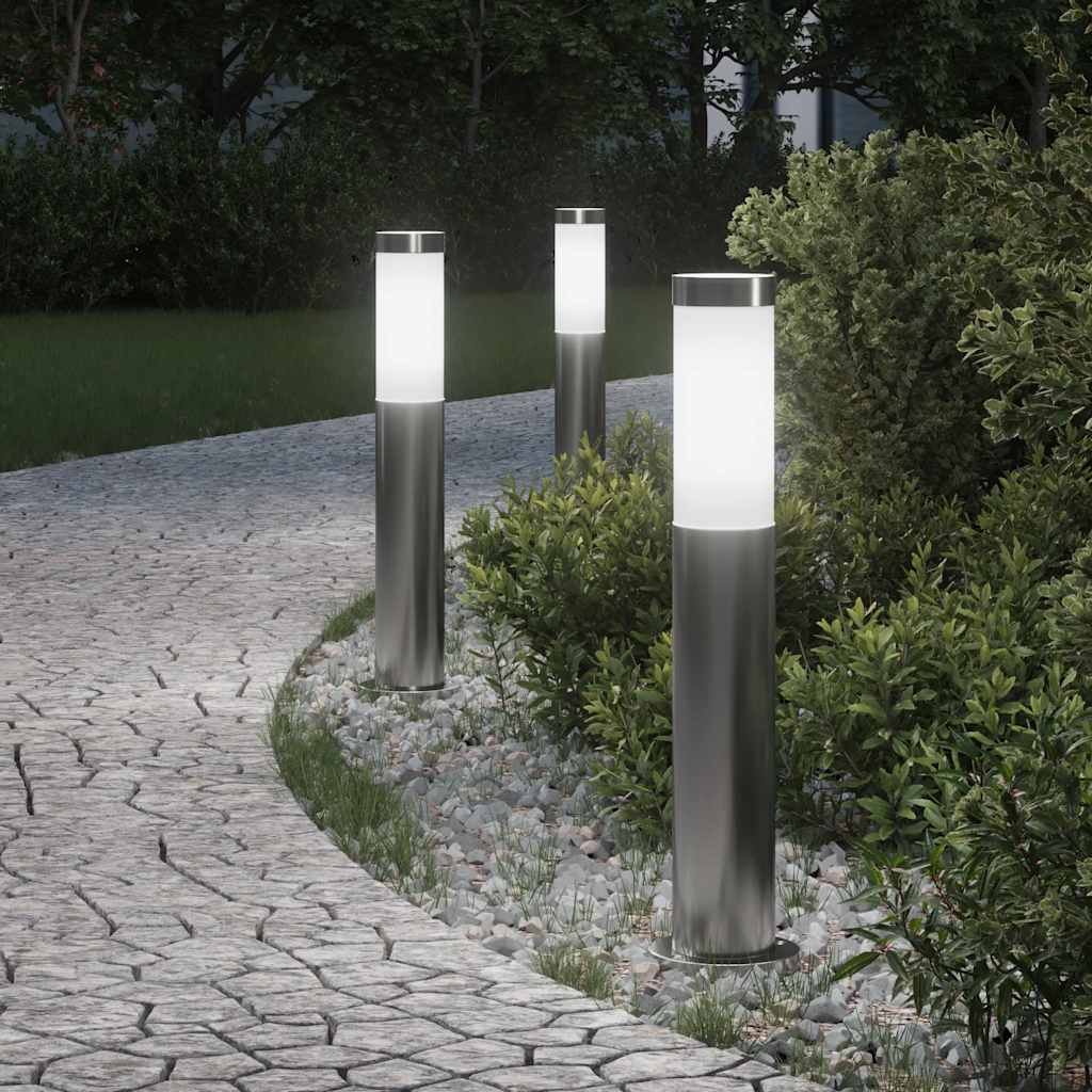 Vidaxl bolderverlichting 3 stuks 50 cm rvs ip44