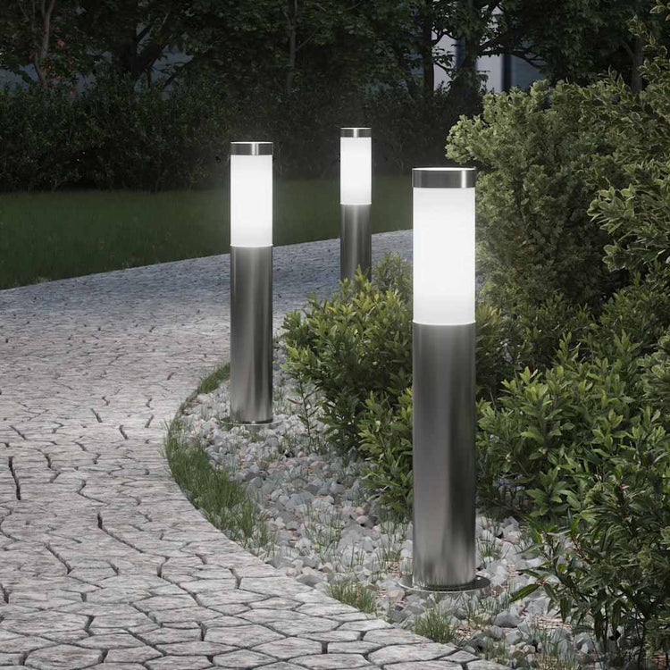 Vidaxl bolderverlichting 3 stuks 50 cm rvs ip44