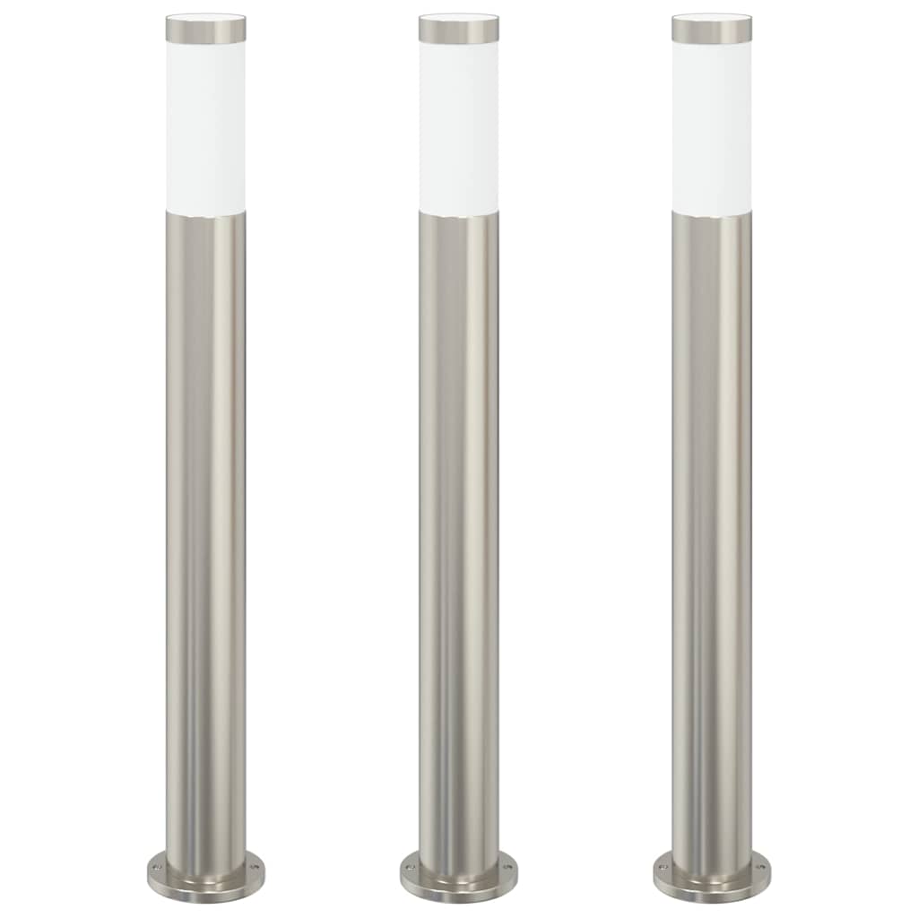 Vidaxl bolderverlichting 3 stuks 80 cm rvs ip44