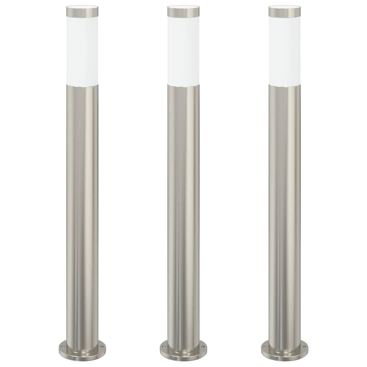 Vidaxl bolderverlichting 3 stuks 80 cm rvs ip44
