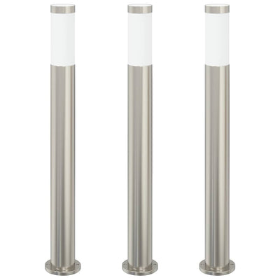 Vidaxl bolderverlichting 3 stuks 80 cm rvs ip44
