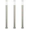 Vidaxl bolderverlichting 3 stuks 110 cm rvs ip44