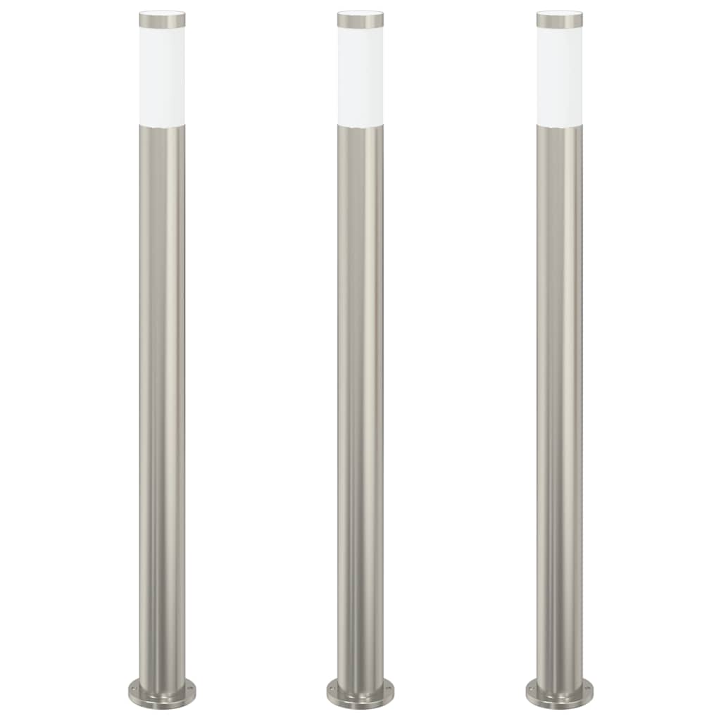 Vidaxl bolderverlichting 3 stuks 110 cm rvs ip44