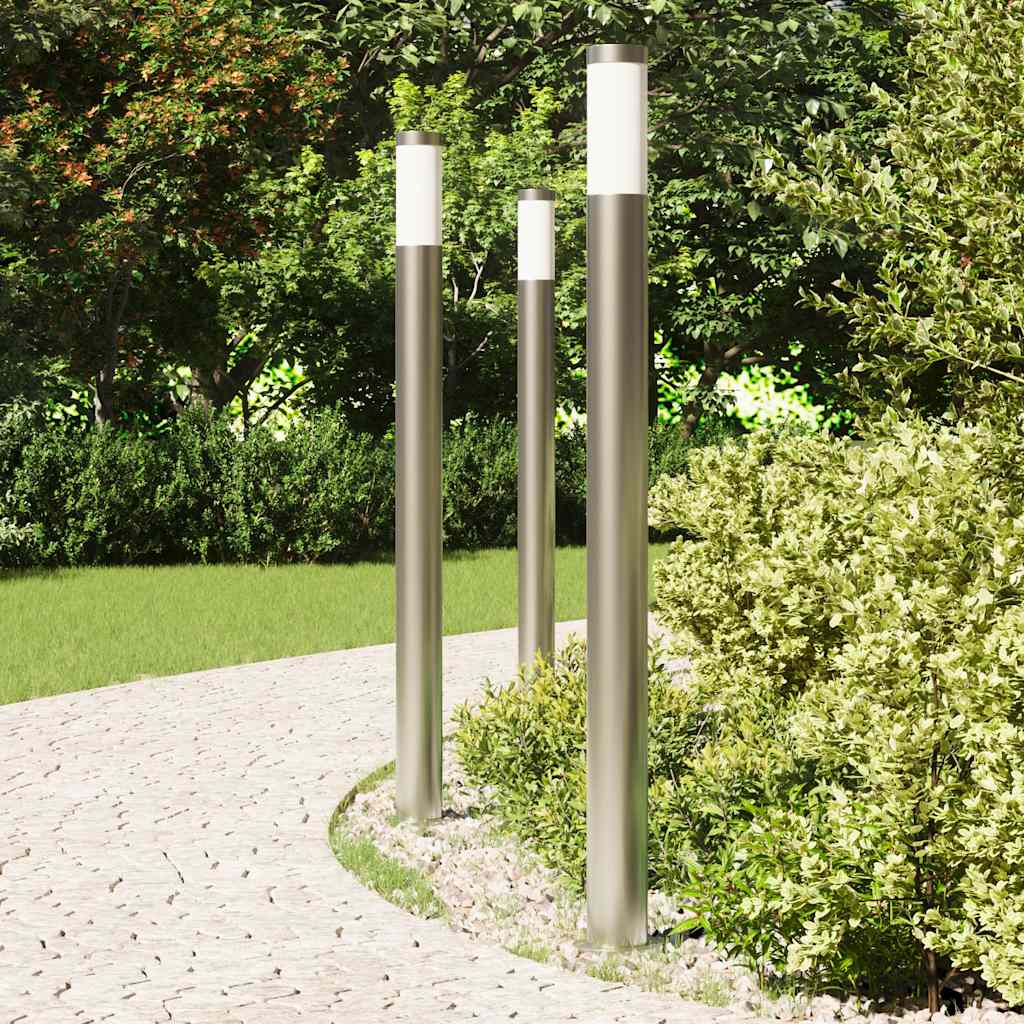 Vidaxl bolderverlichting 3 stuks 110 cm rvs ip44