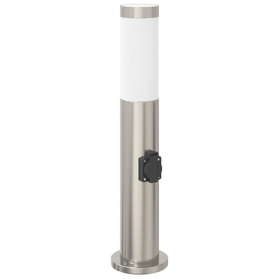 Vidaxl bolderarmatuur met stopcontact 50 cm rvs ip44