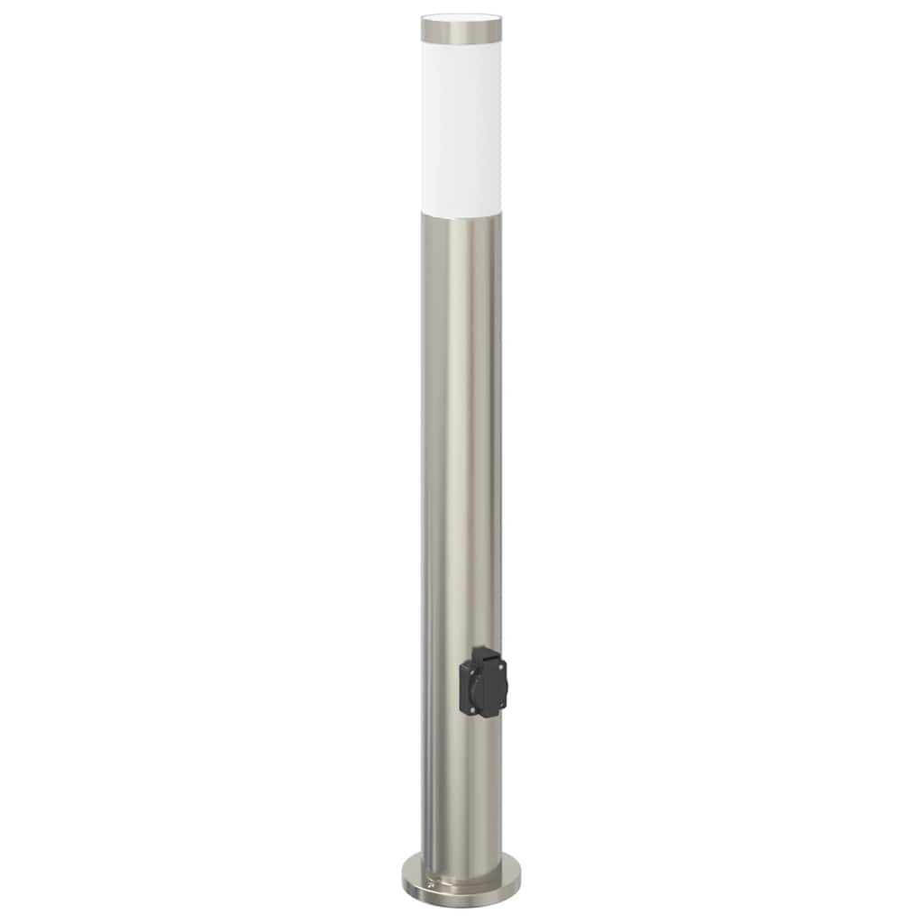 Vidaxl bolderarmatuur met stopcontact 80 cm rvs ip44