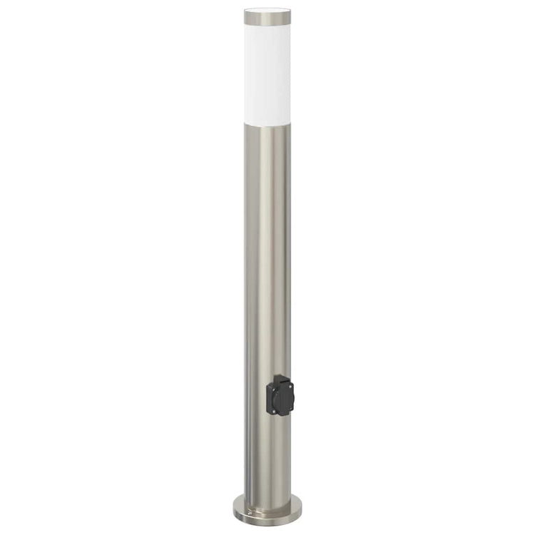 Vidaxl bolderarmatuur met stopcontact 80 cm rvs ip44