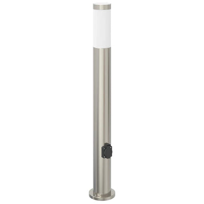 Vidaxl bolderarmatuur met stopcontact 80 cm rvs ip44