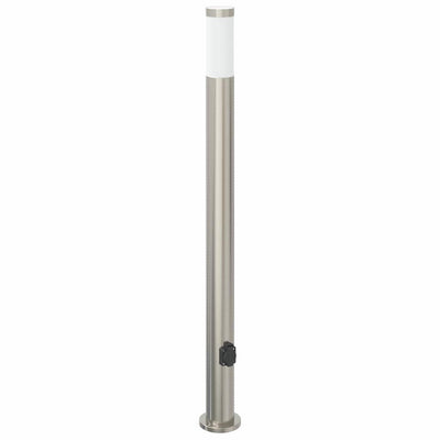 Vidaxl bolderarmatuur met stopcontact 110 cm rvs ip44