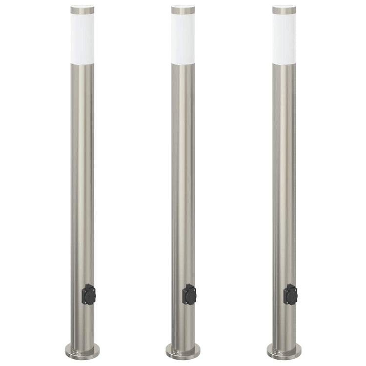 Vidaxl bolderverlichting met stopcontact 3 stuks 110 cm