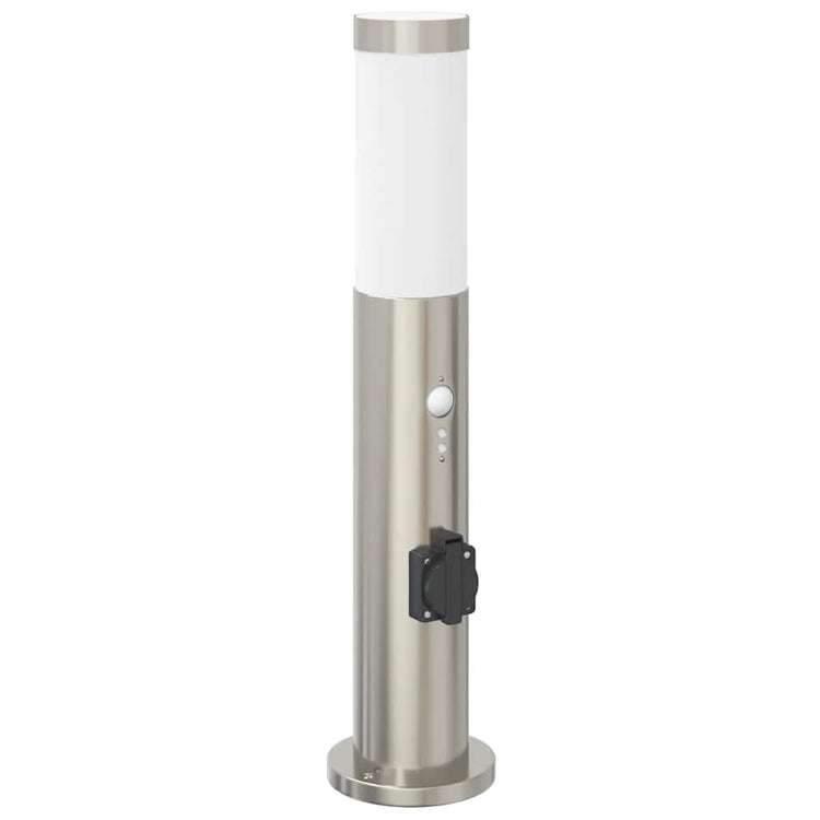 Vidaxl bolderverlichting met sensor en stopcontact 50 cm roestvrij staal ip44